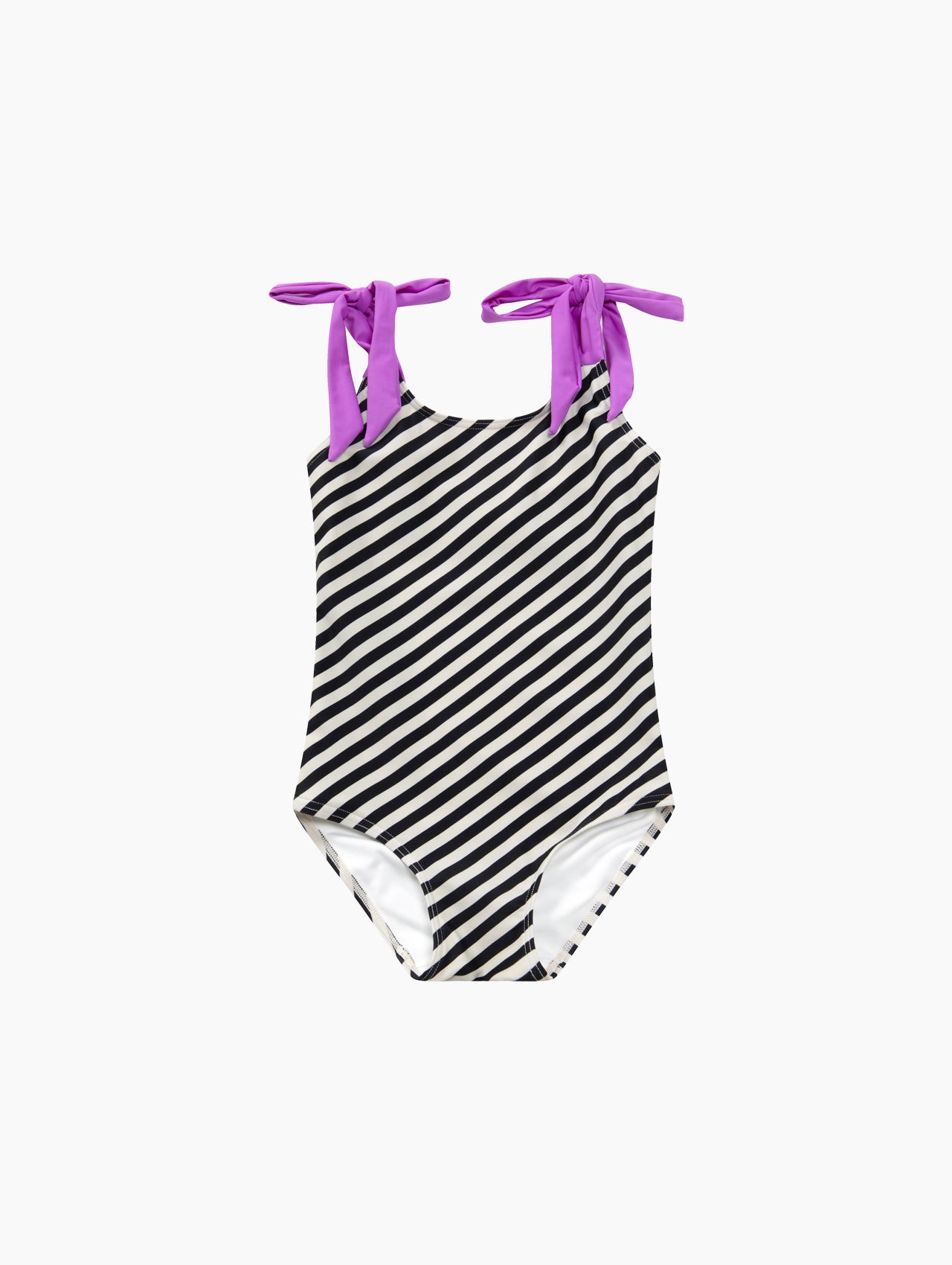 Strapped Black Stripe One-Piece Swimsuit