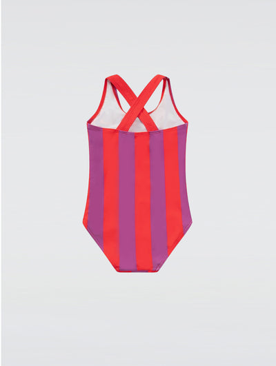 Color Block Striped One-Piece Swimsuit