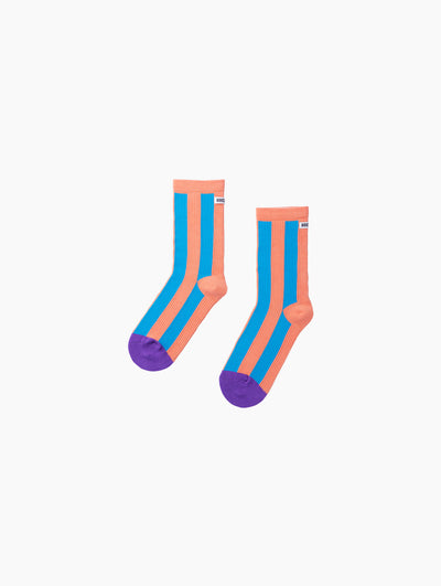 Odor-Resistance Mid-Calf Striped Socks