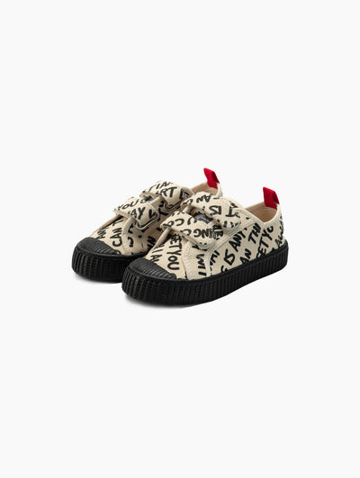 Letters Printed Velcro Canvas Shoes