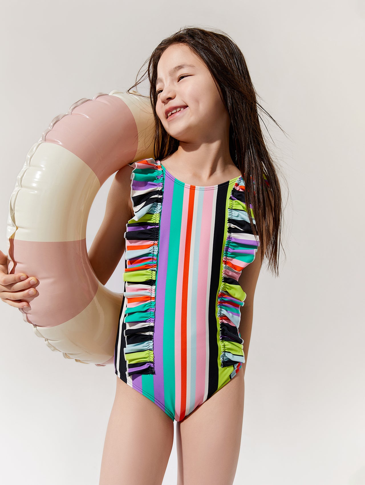 24SS One-Piece Swimsuit Holiday Stripes