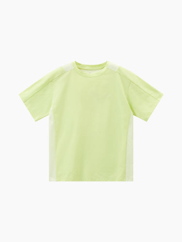 Family Flow Cotton-Feel Side Mesh Patchwork T-Shirt