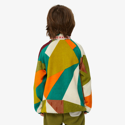 Camo Geometric Print Fleece Jacket