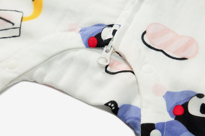 Anti-bacterial 4-layer Yarn Bamboo Zipper Sleeping Bag Pajama
