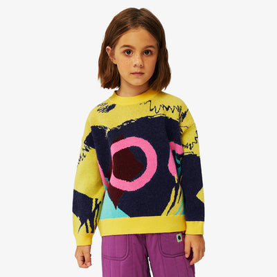 Geometric Print Crew Neck Sweater