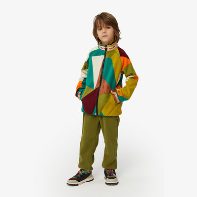Camo Geometric Print Fleece Jacket