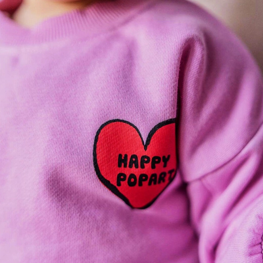 Pink Heart Printed Sweatshirt