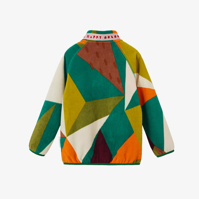 Camo Geometric Print Fleece Jacket