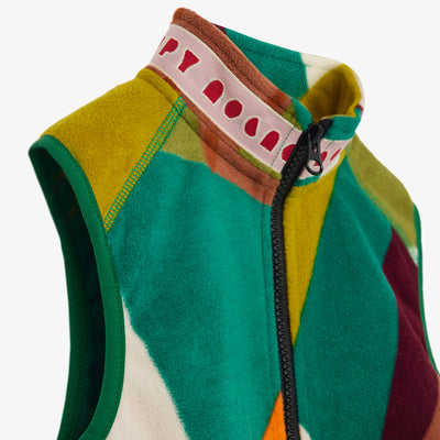 Camo Geometric Print Fleece Vest