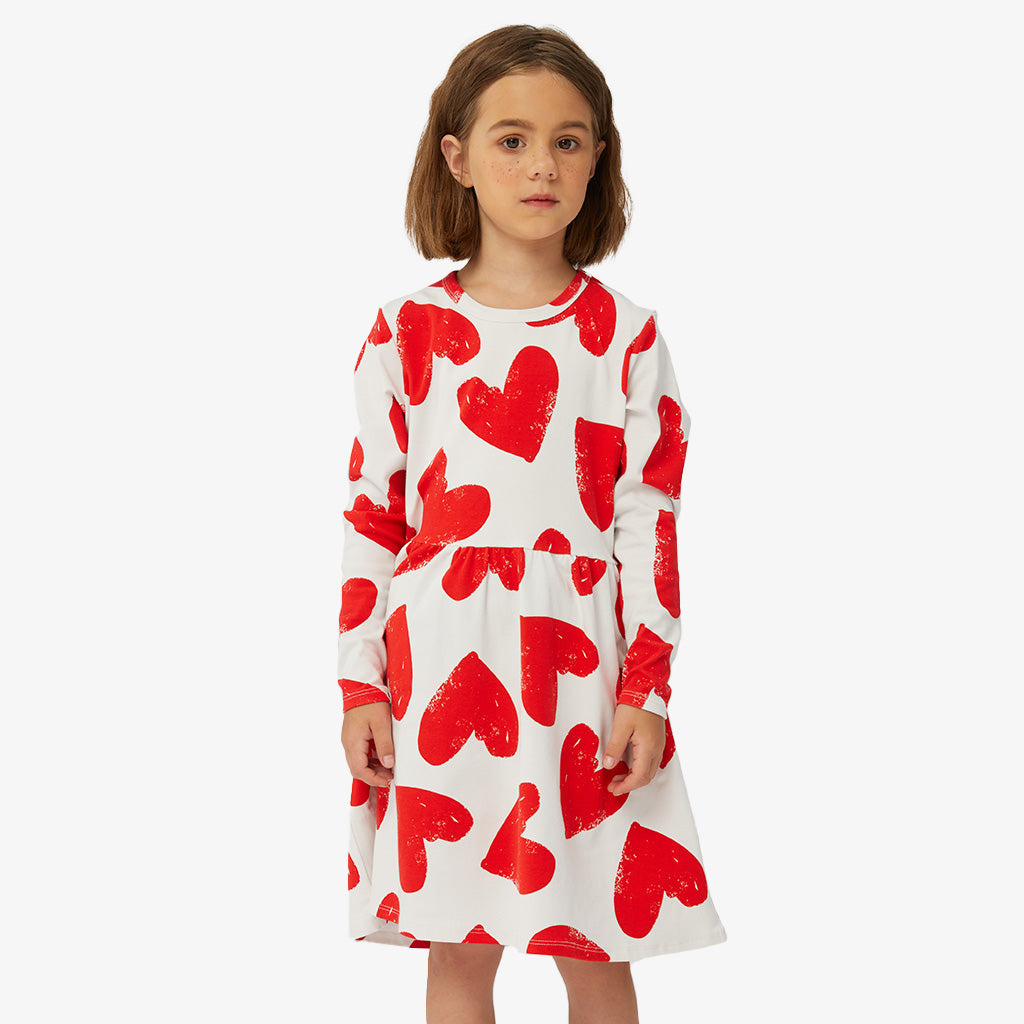 Casual Heart Print A-Line Dress