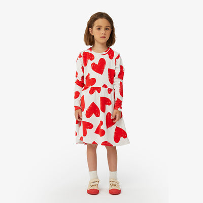 Casual Heart Print A-Line Dress