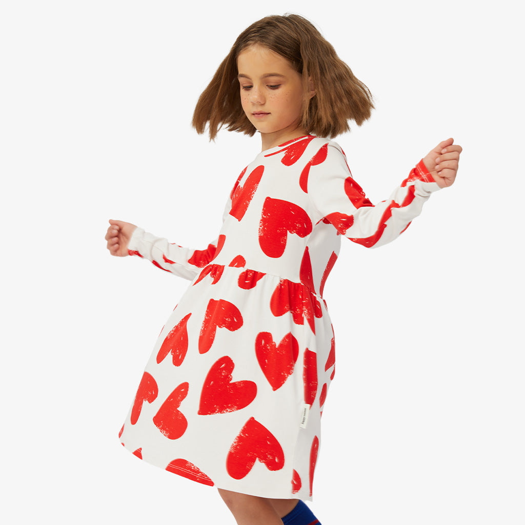 Casual Heart Print A-Line Dress