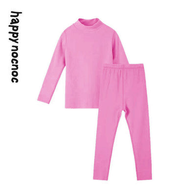 Children Self-Heating Velvet Semi-High Neck Suit