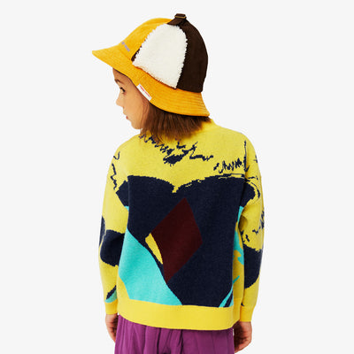 Geometric Print Crew Neck Sweater